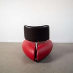 Leolux Pallone Fauteuil + Hocker – Rood/oranje/zwart, Niet ingevuld, Niet ingevuld, Ophalen of Verzenden, Zo goed als nieuw