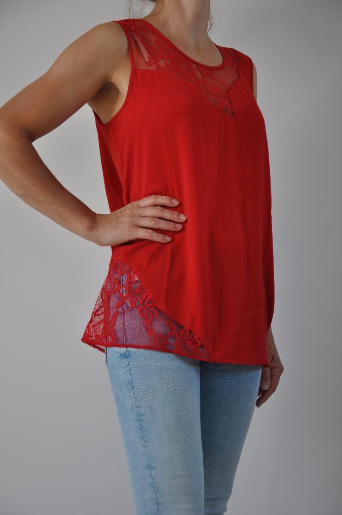 Guess top xs, 34 nieuw, top met kant xs, lace top xs, Kleding | Dames, Tops, Nieuw, Maat 34 (XS) of kleiner, Rood, Zonder mouw