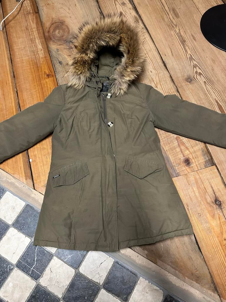 Groene Airforce jas met bontkraag, Ophalen of Verzenden, Gedragen, Maat 38/40 (M), Groen
