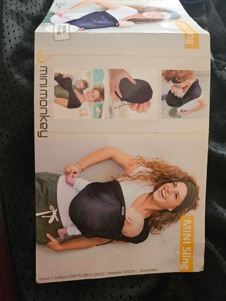 Minimonkey MINI Sling Draagdoek - Zwart zgan, Overige merken, Draagdoek, Verzenden, Zo goed als nieuw