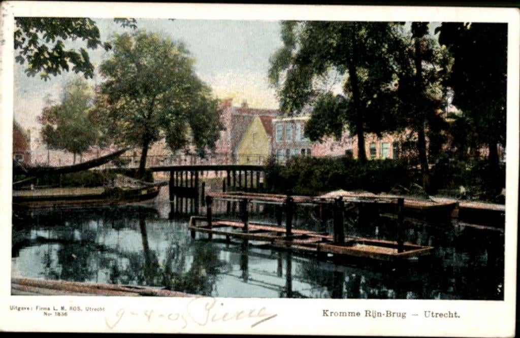 utrecht, kvr3-1102 kromme rijn brug, Verzenden, Voor 1920, Gelopen, Utrecht