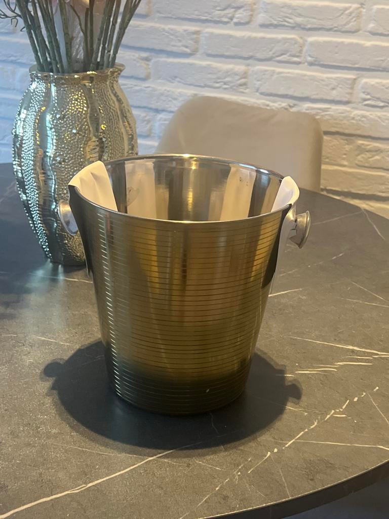 Gouden ijsemmer voor bijv champagne, Overige materialen, Mand, Rond, Nieuw
