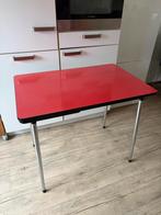 Vintage Brabantia formica uitschuifbare keukentafel rood, Huis en Inrichting, Tafels | Eettafels, Ophalen, Kunststof, Gebruikt