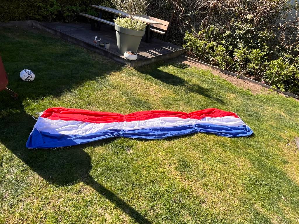 Banier Nederlandse vlag. Nederlandse vlag spandoek 350cm, Ophalen of Verzenden, Gebruikt