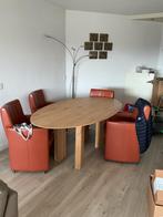 Ovale eettafel met 4 stoelen Eijerkamp, Ophalen, Gebruikt, 100 tot 150 cm, Eikenhout