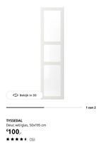 Ikea Pax deur wit met glas Tyssedal 50x195cm, Ophalen, 200 cm of meer, 50 tot 100 cm, Glas