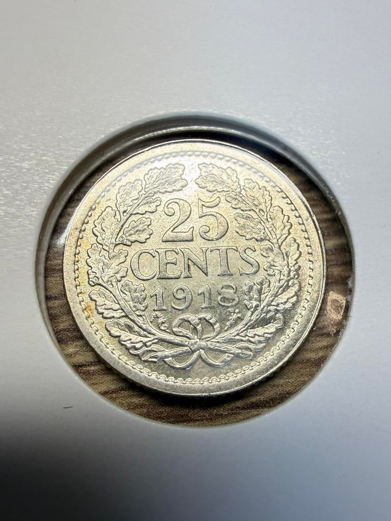 Kwartje 1918, Ophalen of Verzenden, Koningin Wilhelmina, 25 cent