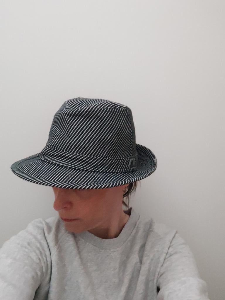 Dames hoed, marine blauw wit gestreept, one size, Atmosphere, 55 cm (S, 6⅞ inch) of minder, Hoed, Ophalen of Verzenden