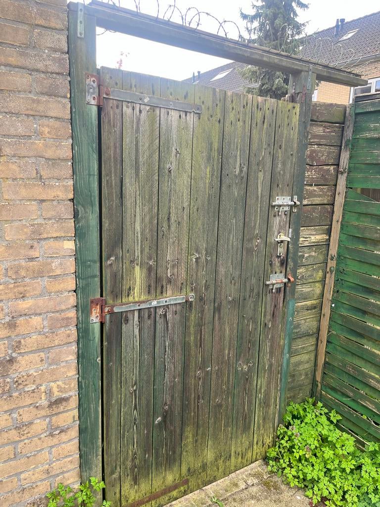 Houten tuinpoort 90 cm breed, Tuin en Terras, Tuinhekken en Hekwerk, Met poort, Gebruikt, Ophalen of Verzenden, Tuinhek