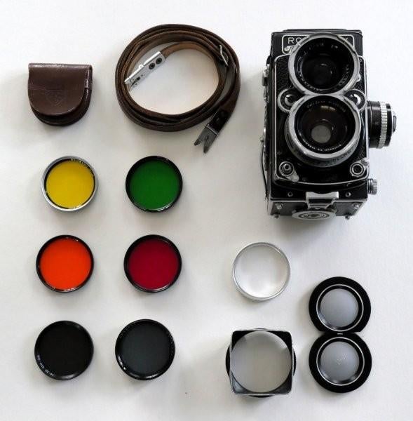 Rolleiflex Wide met Distagon 1:4 - 55 mm objectief, Ophalen of Verzenden, Gebruikt, Spiegelreflex, Overige Merken