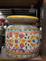 Grote handbeschilderde vaas, Overige materialen, Overige kleuren, Ophalen of Verzenden, Zo goed als nieuw