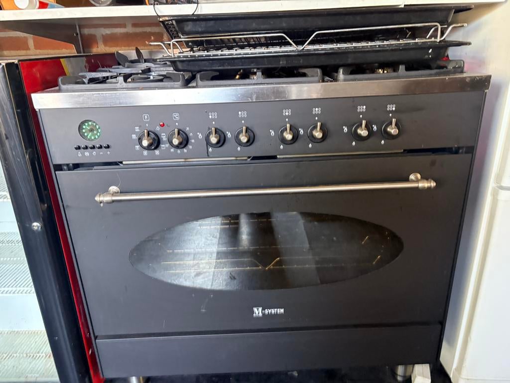 M line system gasfornuis 6 pits, Ophalen, 60 cm of meer, Zo goed als nieuw, Gas