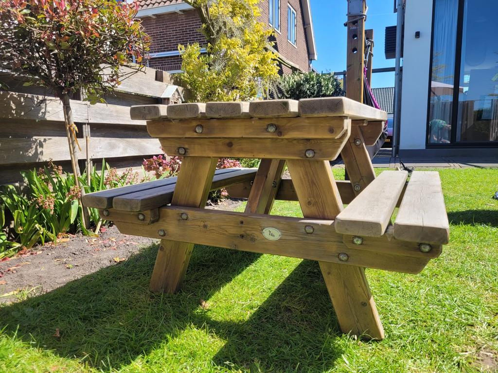 Talen kinderpicknicktafel - Hout, Tuin en Terras, Picknicktafels, Gebruikt, Rechthoekig, Hout, Ophalen