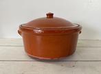 Franse terracotta pot kookpot braadpot met deksel