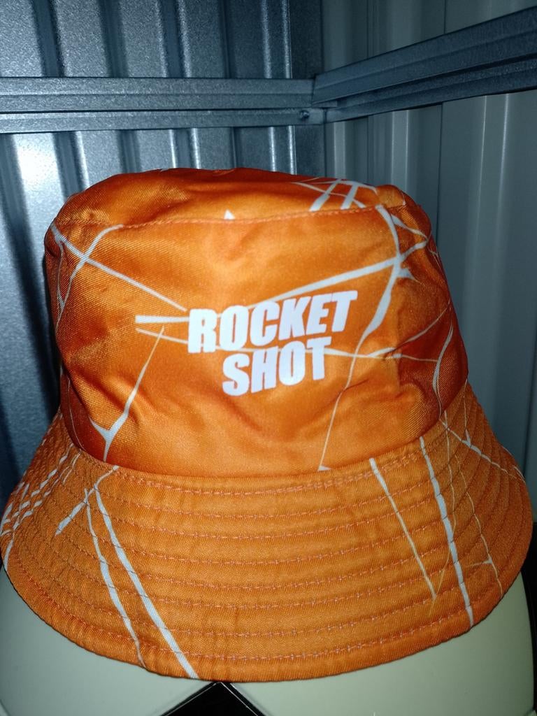 Oranje Bucket Hat met 'Rocket Shot' Opdruk, Kleding | Dames, Hoeden en Petten, Rocket Shot, Hoed, Zo goed als nieuw, One size fits all