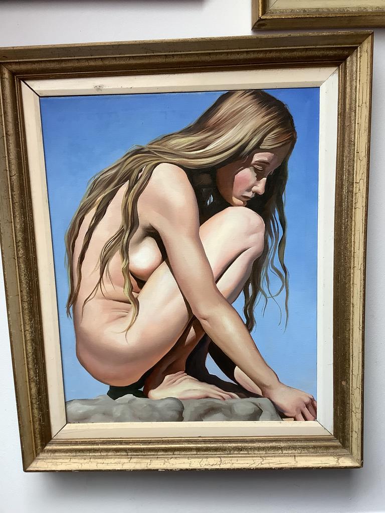 Prachtig naakt studie (hyperrealisme) Olieschilderij, Antiek en Kunst, Ophalen of Verzenden