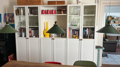Witte servieskast met glazen deuren (3 kasten), Huis en Inrichting, Kasten | Buffetkasten, Gebruikt, 200 cm of meer, 25 tot 50 cm