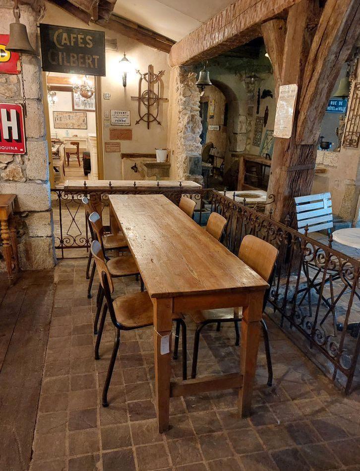 smalle eettafel oude schooltafel  236 x 55 x 77, Antiek en Kunst, Curiosa en Brocante, Ophalen