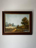 Landschap met boerderij – gesigneerd W. van Dam, Antiek en Kunst, Ophalen of Verzenden
