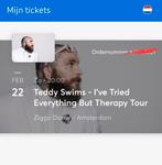 2 zitplaatsen naast elkaar Teddy Swims Amsterdam, Tickets en Kaartjes, Concerten | Pop, Twee personen, Februari
