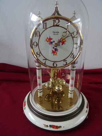 Hermle stolpklok Germany glazen stolp klok quartz antiek beschikbaar voor biedingen