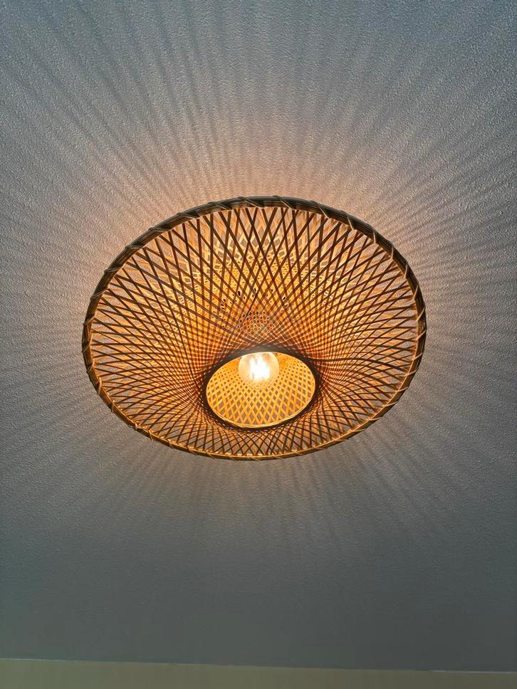 Lumidora JOAH Plafondlamp Riet - Sfeervol!, Huis en Inrichting, Lampen | Plafondlampen, Zo goed als nieuw, Hout, Ophalen of Verzenden