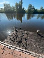 2x karperhengel met molen, Watersport en Boten, Ophalen of Verzenden, Zo goed als nieuw, Molen