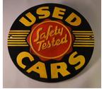 Gietijzer wandbord Used cars, Reclamebord, Nieuw, Ophalen of Verzenden, Nvt