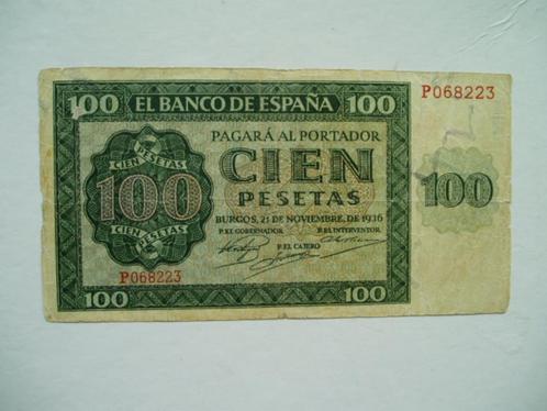 1285. Spanje, 100 pesetas 1936., Postzegels en Munten, Bankbiljetten | Europa | Niet-Eurobiljetten, Los biljet, Overige landen
