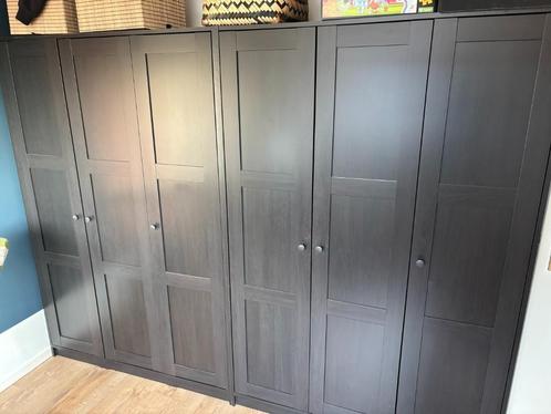 RAKKESTAD Kledingkast 2 stuks van 117x176 cm  zwartbruin, Huis en Inrichting, Kasten | Kledingkasten, Gebruikt, 150 tot 200 cm