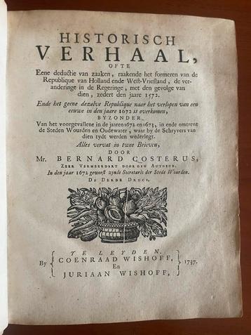 Costerus - Historisch Verhaal (1737) beschikbaar voor biedingen