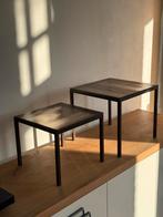 Vintage bijzettafels jaren 70 - set van 2, Huis en Inrichting, Tafels | Bijzettafels, 45 tot 60 cm, Gebruikt, Ophalen of Verzenden