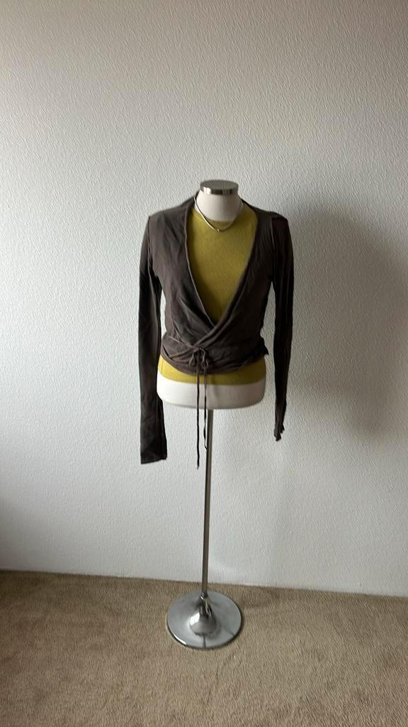 Zgan Sarah Pacini vest one size taupe kleur, Kleding | Dames, Truien en Vesten, Zo goed als nieuw, Maat 38/40 (M), Bruin, Ophalen of Verzenden