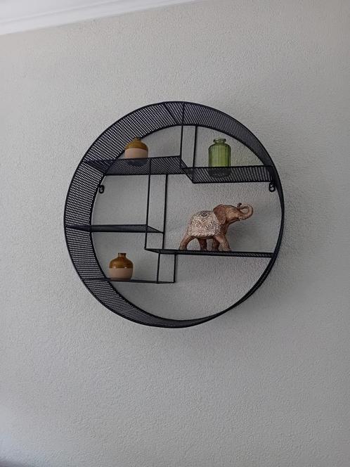 Ronde en rechthoekige Wanddecoratie - Metalen Wandrek, Huis en Inrichting, Woonaccessoires | Wandplanken en Boekenplanken, Zo goed als nieuw