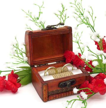 Mooi antieke look piratenkist trouwring doosje. beschikbaar voor biedingen