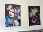2 luxe glasschilderijen – 80 x 120 cm – als nieuw!, Antiek en Kunst, Kunst | Schilderijen | Abstract, Ophalen