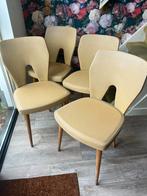 Prachtige set van 4 vintage jaren 50 60 eetkamer stoelen, Ophalen, Gebruikt, Bruin