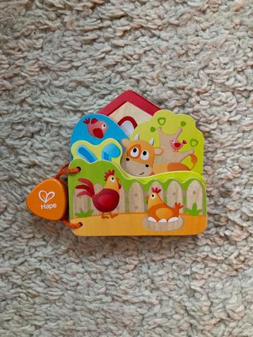 Hape- houten dieren / baby boekje in ZGST beschikbaar voor biedingen