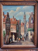 Oude Stad Schilderij (Jan van Riemsdijk 1879/1954), Antiek en Kunst, Kunst | Schilderijen | Klassiek, Ophalen of Verzenden