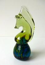 Glazen zeepaardje lichtgroen donkerblauw Mdina Malta 3294-g, Ophalen of Verzenden