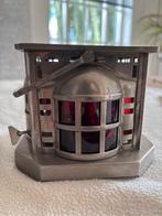 Art Deco theelicht met Rood Glas, Ophalen of Verzenden