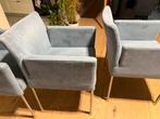 4 Gelderland Lucca Stoelen - Alcantara Blauwgrijs, Huis en Inrichting, Fauteuils, Ophalen, Gebruikt, Minder dan 75 cm, Stof