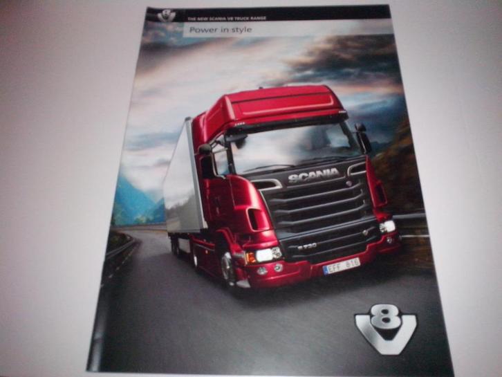 4x Scania brochures/folders V8 L-Class S- R- serie Topline, Boeken, Auto's | Folders en Tijdschriften, Zo goed als nieuw, Overige merken