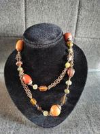 Art Deco Ketting Bakeliet en Kristal Glazen kralen, Sieraden, Tassen en Uiterlijk, Antieke sieraden, Verzenden, Brons, Ketting