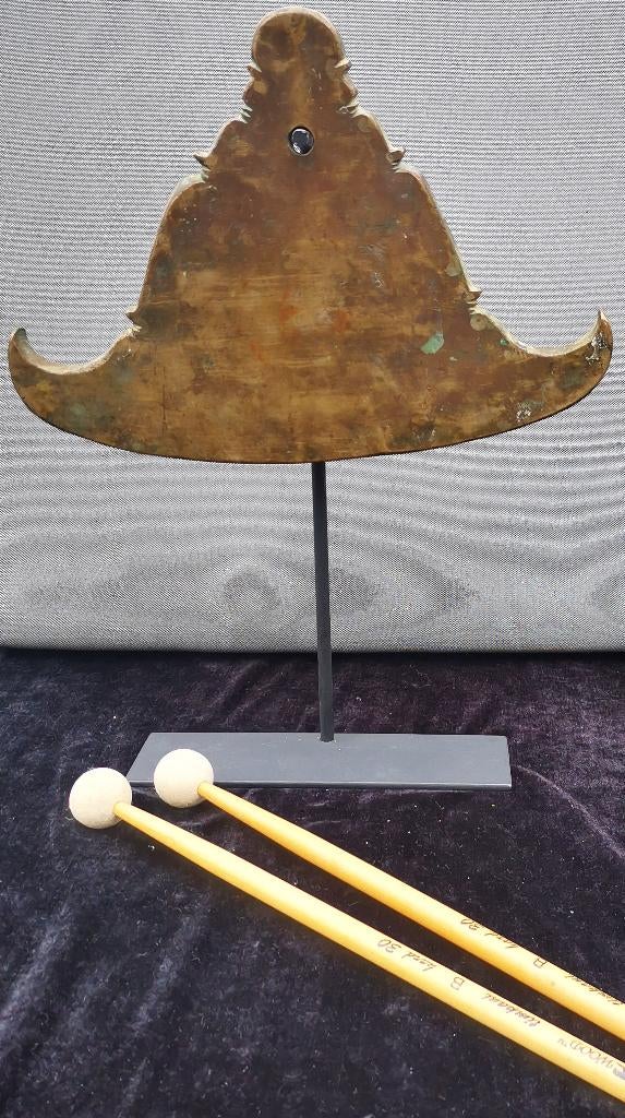 Vintage Burmese gong Kyeezee 3.4kg bronzen bel ZEN meditatie, Ophalen of Verzenden, Brons