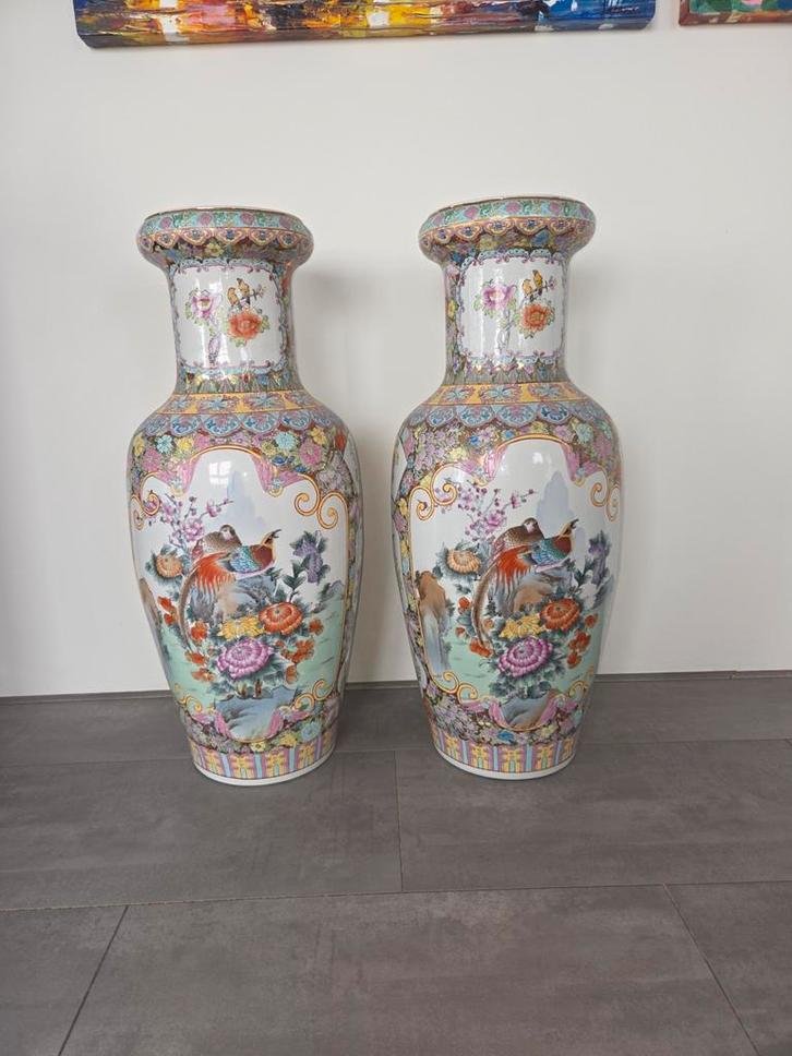 Twee Grote Chinese Vazen, Antiek en Kunst, Antiek | Vazen, Ophalen