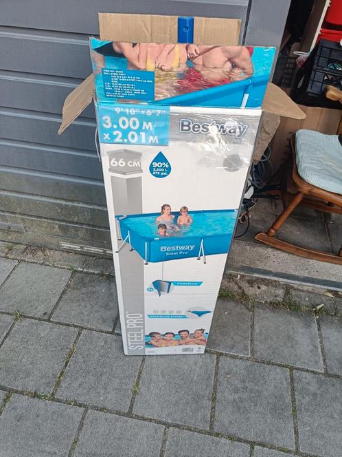 Zwembad laag model met trap en toebehoren, Tuin en Terras, Zwembaden, Gebruikt, Opzetzwembad, Minder dan 80 cm, 200 tot 400 cm