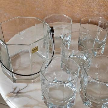 Vintage Luminarc Octime barset, met ijsemmer beschikbaar voor biedingen