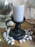 Zwart metalen robuuste kaarsenstandaard voor grote kaarsen, Zwart, Ophalen of Verzenden, Zo goed als nieuw, Metaal