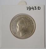 1 Gulden 1943 Dp Koningin Wilhelmina, 1 gulden, Zilver, Ophalen of Verzenden, Koningin Wilhelmina